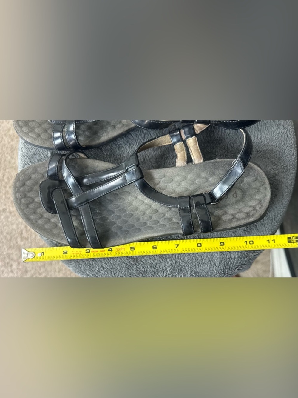 PRIVO Black Strappy Comfort Sandals | Cushioned Footbed Slingback | Size 9 - Picture 6 of 7